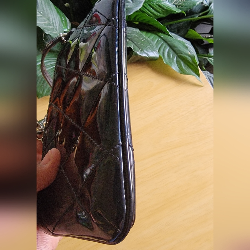 Coach Black Patent Leather Wristlet REHAB - Picture 6 of 10